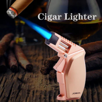 JOBON Turbo Jet Inflatable Lighter Metal Windproof Spray Gun Butane Gas Cigar Lighter Exquisite Smoking Gift for Men