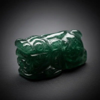 Giok Burma Hijau Tua – Pixiu Lubang Tembus (Spacer/Gelang)  Batu Giok Burma (Jadeite) warna hijau tu