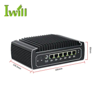 X86 mini pc Core I5 8250U fanless firewall appliance 6 lan port pfsense mini pc for Point of sale