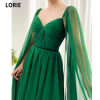 LORIE Chiffon A-line Evening Dresses Vestidos De Gala Sweetheart Spaghetti Straps Pleat Party Dresses Formal Gowns Evening Gowns