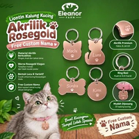 Liotin Kalung Mini Kucing Anjing Akrilik Custom Nama Kucing Warna Rosegold Kucing