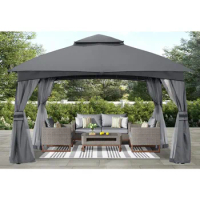 Garden Canopy Sunshade 10x10 Outdoor Gazebo - Patio Gazebo With Mosquito Netting Roof Top Tent Backyard &amp; Deck Camping Tent