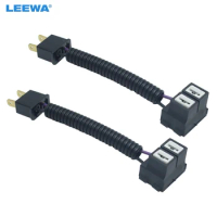 LEEWA 2pc Car H7 Ceramic Socket Heavy Duty Ceramic Wiring Harness Connector For Headlight Bulb Socket Wire Plug Adapter #5948