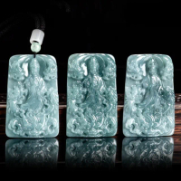 【MoonDy】項鍊 飾品 男生項鍊 翡翠項鍊 觀音 藍水 神龍 觀音像 佛像 吊墜 玉石 玉佩 保平安 護身符