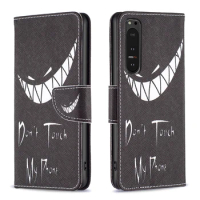 Painted Leather Case For Sony Xperia 5 IV Case Wallet Flip Phone Cover For Sony Xperia 1 IV Cases Fundas Coque