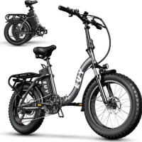 EUY 48V 16Ah Step-Through Ebike Removable Lithium Battery 20Inch Electric Bike 750W Electric Bicycle 20" Fat Tire Folding Ebike