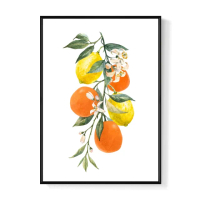 【菠蘿選畫所】水果串串 • 檸檬柑橘 -70x100cm(水果掛畫/客廳裝飾掛畫/玄關掛畫/房間掛畫)