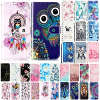 Case for iPhone 15 iPhone15 Pro Max Capa Glossy Relief Owl Cover for iPhone 15 Pro iPhone15 Plus Etui Leather Wallet Phone Cases