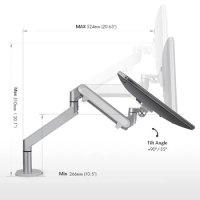 Hyvarwey OZ-1 Aluminum Height Adjustable 17-32 inch LCD LED Monitor Holder Desk Stand Flexi Gas Strut Monitor Mount Bracket
