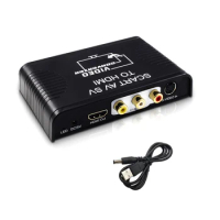 Scart AV Svideo to HDMI Video Switch Scart S-video Composite AV RCA To HDMI Video&amp; Audio Converter Box for DVD Multimedia to TV