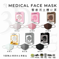 久富餘4層3D立體醫療口罩-雙鋼印-熱銷經典色系列-任選色10片/盒X6