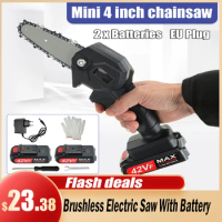 550W Mini Electric Saw For Woodworking Garden Tools Chain Saws Wood Cutters Portable Mini Brushed Electric Chain Saw