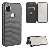 For Google Pixel 4A Case Luxury Flip Carbon Fiber Skin Magnetic Adsorption Case For Google Pixel 4A 5G 4 A Pixel4A Phone Bags