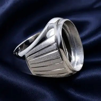 Cincin Pria Ikat Batu Akik SAN950 EB16 - Perak 950 Custom Handmade | Ring Kosongan Koleksi Premium m