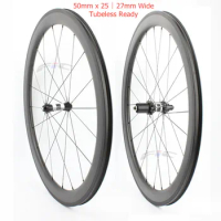 FIC 50mm deep tubeless ready carbon road bike wheel 25mm 26mm wide V brake with DT 350 hub CX ray spoke road bicycle wheelset