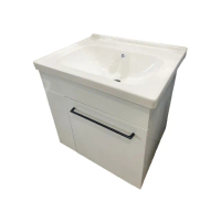 【KARNS卡尼斯】60CM單孔瓷盆+PVC發泡板單門烤漆浴室櫃(不含龍頭及配件)