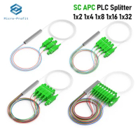 5PCS FTTH Fiber Optic PLC Splitter 1x2 Fiber Optics Tube Splitter APC Connector 1x2 1x4 1x8 1x16 1x32 Splitter Free Shipping