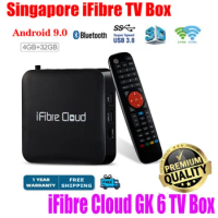 [Genuine]singapore tv box 2024 starhub ifibre cloud GK6 4G 32G Android Amlogic BT5 Dual WiFi6 voice control update from i9plus
