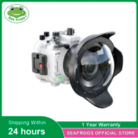 Seafrogs For Sony A7RIII/A7III 16-35mm12-24mm24-70mm Lens White Underwater Housing Waterproof Camera Case With Glass Dome Port