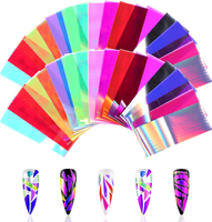 100 Pcs Dichroic Film Iridescent Nail Art Glass Paper Sheet Aurora Nail Foil Transfer Stickers Gradi