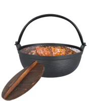 Outdoor Cast Iron Wok Cast Iron Pot Lightweight Nonstick Cast Iron Skillet With Handle And Storage Bag For Searing Grilling