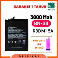 Mustari Baterai Original BN-34 3000mAh R3DM1 5A Garansi 1 Tahun Free Lem Baterai
