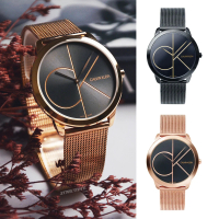 【Calvin Klein 凱文克萊】minimal系列 大CK 簡約米蘭帶錶 手錶 腕錶 母親節(共2款)