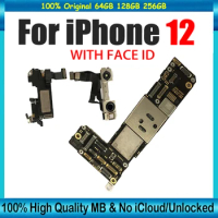 For iPhone 12 Original motherboard with face ID Logic board Free iCloud 64gb 128gb 256gb For iPhone 12 unlocked mainboard