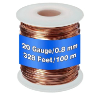 99.9% Dead Soft Copper Wire, 20 Gauge/ 0.8 Mm Diameter, 328 Feet/ 100 M, 1 Pound Spool Pure Copper Wire Durable