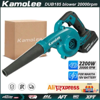 Kamolee DUB185 Electric Air Blower Set Cordless Brushless 2 In 1 20000rpm Compatible for Makita 18V Battery.