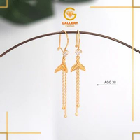 ANTING EMAS DEWASA MODEL MERMAID SHIMMER EMAS ASLI KADAR 8K (375) AGG38 - GALERI 21 FASHION