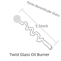 5.5inch/14cm Twist Glass Oil Burner Pipe for Thick Borosilicate Glass Experiment 3/6/12PCS Random co