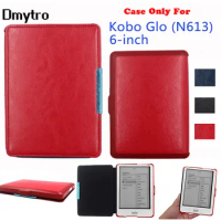 PU Leather Flip Cover Case for Kobo Glo 6 inch Model N613 Rakuten ebook eReader cover with Magnetic