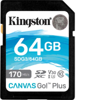 【Kingston 金士頓】Canvas GO! Plus SDXC UHS-I U3 V30 C10 64GB 記憶卡(★SDG3/64GB)