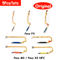 5Pcs/lots Original For Xiaomi Poco X3 NFC / Poco F3 / Poco M3 Home Button Fingerprint Touch ID Sensor Flex Cable Repair Parts