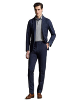 กางเกงผู้ชาย-Stretch Chino Suit Trouser-สีฟ้า