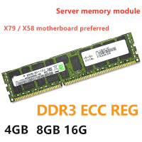 DDR3 4GB 8GB 16GB หน่วยความจำเซิร์ฟเวอร์ REG ECC 1333 1600 1866MHz PC3L RAM รองรับ X79 X58 LGA 2011ย้ายขวา