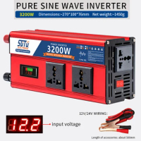 Pure sine wave inverter 12V to 220V 1000W 1800W 2600W 3200W DC to AC voltage converter 12 220 car mounted inverter