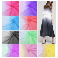 shade chiffon ombre material 2 tone 100D chiffon gradient tissu flowing evening dress fabric for wedding gowns
