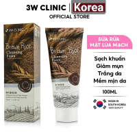 Sữa rửa mặt làm sạch sâu và sáng da chiết xuất từ lúa mạch 3W CLINIC BROWN nâu Hàn Quốc 100ml sữa  r