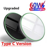60W Wireless Charger Pad Stand for iPhone 13 12 Pro Max Apple Samsung Phone Induction Chargers Fast Charging Docking Station