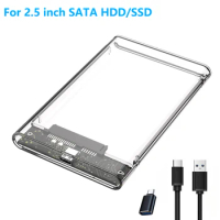 YUCUN Case for 2.5 Inch HDD SSD SATA Enclosure ABS Material USB3.0 Type-C To 2.5" Hard Disk Box External HD Support 6 TB UASP