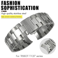 21mm Solid Stainless Steel Watchband for Tissot 1853 T127.407 T127.410 Silver Metal Man Watch Strap Bracelet