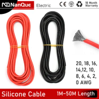 High Temperature Battery Cable Silicone Cable Red Black Wire 0awg 2awg 4awg 6awg 8awg 10awg 12awg 14awg Electrical Wires