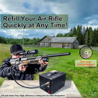 Spritech PCP Air Compressor,Built-in Power Converter,Portable 4500Psi/30Mpa,Water/Oil-Free,PCP Rifle/Pistol and Paintball Tank