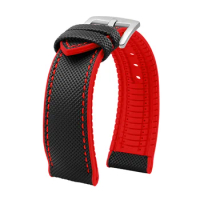 20MM Watch Band Nylon+rubber sole Strap For IWC Pilot's Watch Mark Straps Replacement flat interface pin buckle Band Accessories