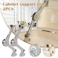 2Pcs Heavy Duty Lid Support Hinges Soft Close Folding Lid Stay Hinge Keep Lid Hinge Open for Cabinet Kitchen Wardrobe EL