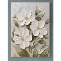 Wall Decoration Painting 3D Flower Textured Lukisan Bunga Timbul Frame Minimalis - FUTURE ART PAINTI