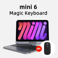 For iPad Mini 6 Keyboard Case Magic Keyboard Case Magnetic Cover Funda Backlit Foldable 360° Rotatable Keyboard Case