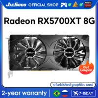 JIESHUO AMD RX 5700XT 8GB 2560sp Gaming graphics card GDDR6 256BIT GPU rx5700xt 8g supports PC desktop video office 5700xt rx